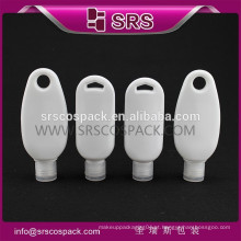 SRS alta qualidade mini viagem plástico garrafa, cor branca 50ml 60ml cosméticos PET tubos de loção vazia para xampu
